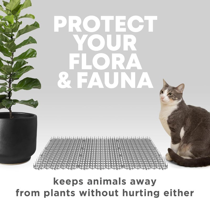 Petfolio 12 Pack Scat Mat for Cats - 16 x 8 Inch Cat Deterrent Mat with Spikes with 1 Inch Spikes, 6 Garden Staples & 10 Zip Ties. Pet Training Mat for Cat Repellent Indoor & Outdoor - Image 3